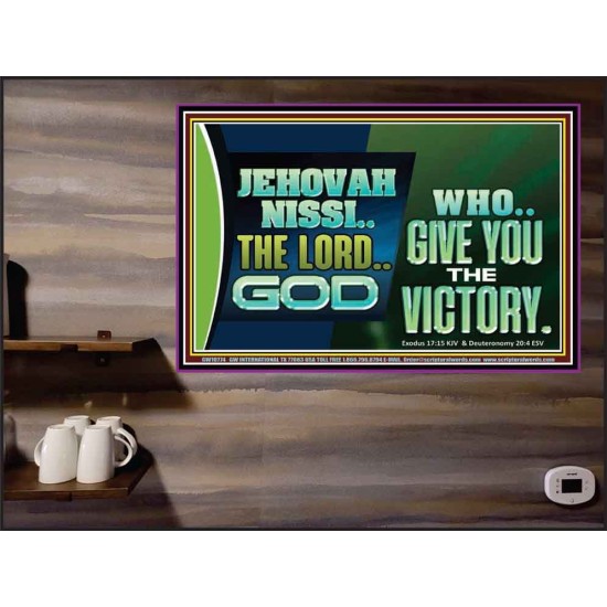 JEHOVAHNISSI THE LORD GOD WHO GIVE YOU THE VICTORY  Bible Verses Wall Art  GWPEACE10774  