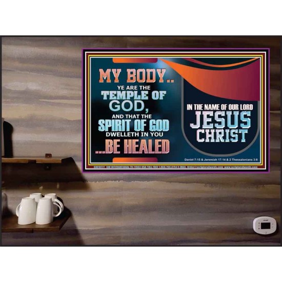 YOU ARE THE TEMPLE OF GOD BE HEALED IN THE NAME OF JESUS CHRIST  Bible Verse Wall Art  GWPEACE10777  