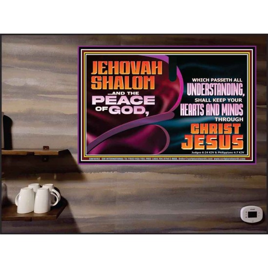 JEHOVAH SHALOM THE PEACE OF GOD KEEP YOUR HEARTS AND MINDS  Bible Verse Wall Art Poster  GWPEACE10782  