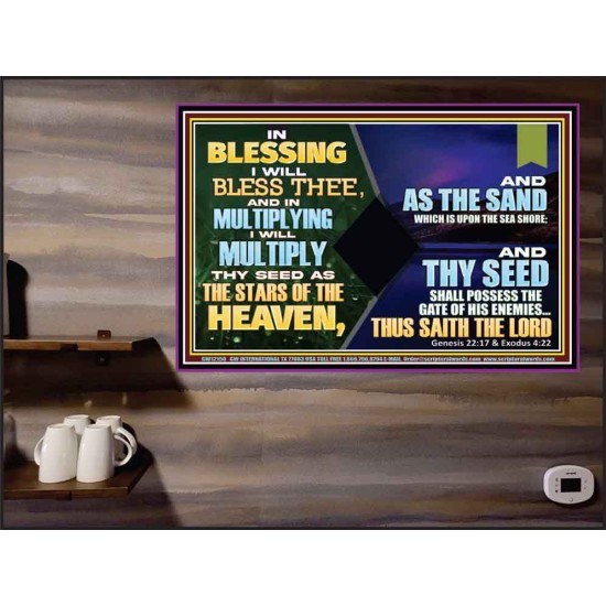 IN BLESSING I WILL BLESS THEE  Unique Bible Verse Poster  GWPEACE12150  