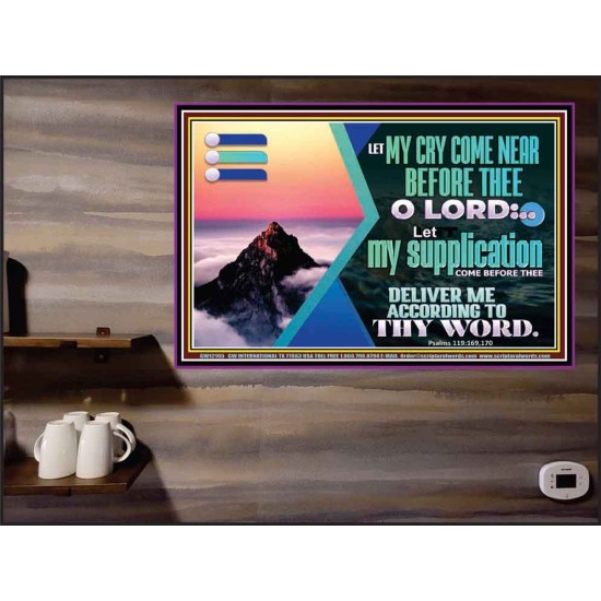 LET MY CRY COME NEAR BEFORE THEE O LORD  Inspirational Bible Verse Poster  GWPEACE12165  