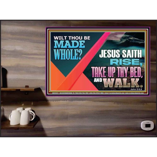 JESUS SAITH RISE TAKE UP THY BED AND WALK  Unique Scriptural Poster  GWPEACE12321  