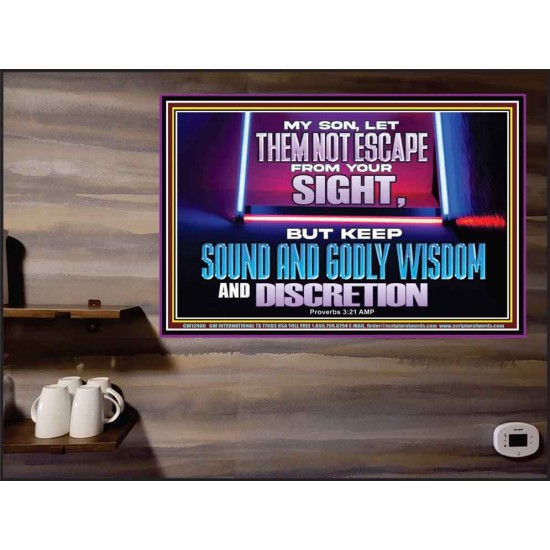 KEEP SOUND AND GODLY WISDOM AND DISCRETION  Church Poster  GWPEACE12406  