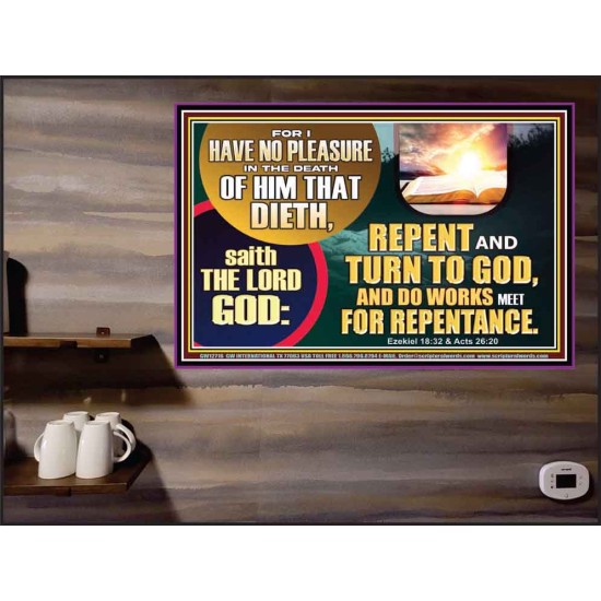REPENT AND TURN TO GOD AND DO WORKS MEET FOR REPENTANCE  Christian Quotes Poster  GWPEACE12716  