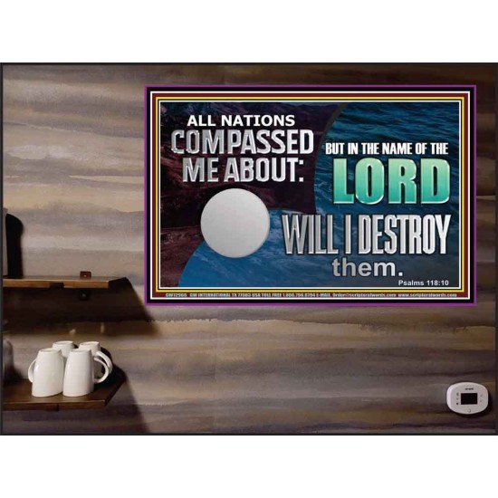 IN THE NAME OF THE LORD WILL I DESTROY THEM  Biblical Paintings Poster  GWPEACE12966  