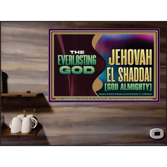 EVERLASTING GOD JEHOVAH EL SHADDAI GOD ALMIGHTY   Christian Artwork Glass Poster  GWPEACE13101  