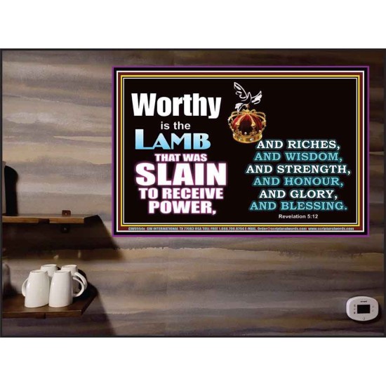 LAMB OF GOD GIVES STRENGTH AND BLESSING  Sanctuary Wall Poster  GWPEACE9554c  