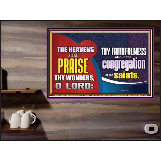 HEAVENS SHALL PRAISE THY WONDERS O LORD  Scriptural Wall Art  GWPEACE9976  