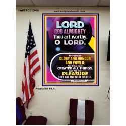 THOU ART WORTHY O LORD GOD ALMIGHTY  Christian Art Work Poster  GWPEACE10039  "12X14"