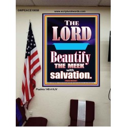 THE MEEK IS BEAUTIFY WITH SALVATION  Scriptural Prints  GWPEACE10058  