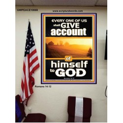 WE SHALL ALL GIVE ACCOUNT OF OUR LIFE TO GOD  Scriptural Décor Poster  GWPEACE10069  "12X14"