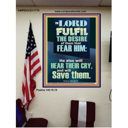 DESIRE OF THEM THAT FEAR HIM WILL BE FULFILL  Contemporary Christian Wall Art  GWPEACE11775  "12X14"