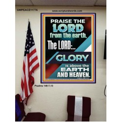 THE LORD GLORY IS ABOVE EARTH AND HEAVEN  Encouraging Bible Verses Poster  GWPEACE11776  "12X14"