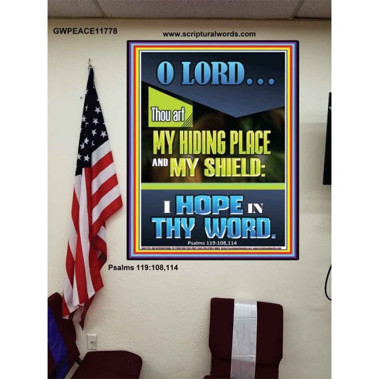 JEHOVAH OUR HIDING PLACE AND SHIELD  Encouraging Bible Verses Poster  GWPEACE11778  