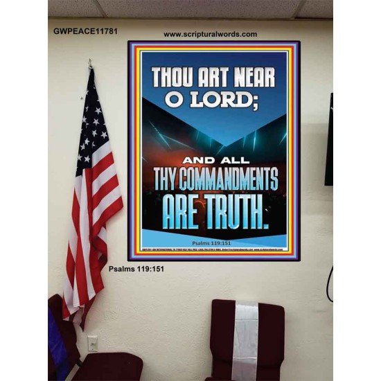 O LORD ALL THY COMMANDMENTS ARE TRUTH  Christian Quotes Poster  GWPEACE11781  
