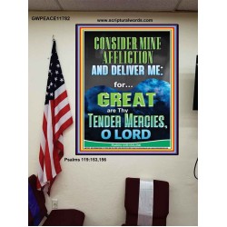 CONSIDER MINE AFFLICTION O LORD MY GOD  Christian Quote Poster  GWPEACE11782  "12X14"