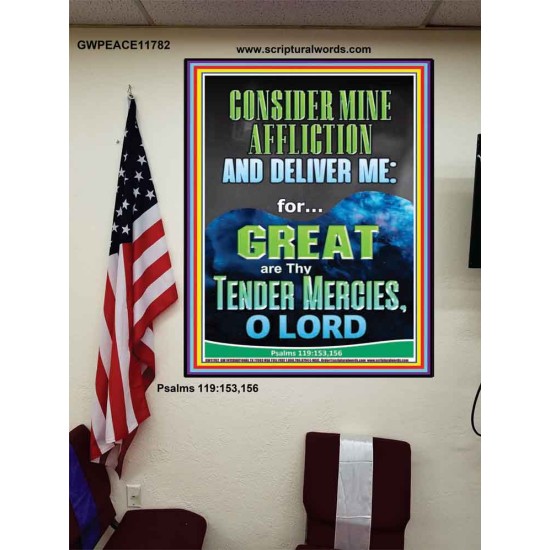 CONSIDER MINE AFFLICTION O LORD MY GOD  Christian Quote Poster  GWPEACE11782  