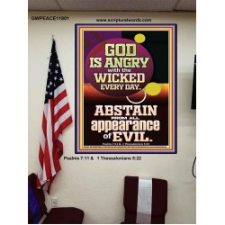 GOD IS ANGRY WITH THE WICKED EVERY DAY ABSTAIN FROM EVIL  Scriptural Décor  GWPEACE11801  "12X14"