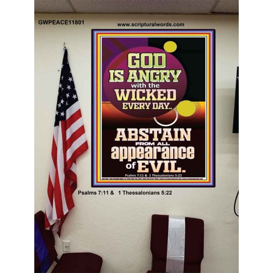 GOD IS ANGRY WITH THE WICKED EVERY DAY ABSTAIN FROM EVIL  Scriptural Décor  GWPEACE11801  
