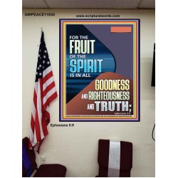 FRUIT OF THE SPIRIT IS IN ALL GOODNESS, RIGHTEOUSNESS AND TRUTH  Custom Contemporary Christian Wall Art  GWPEACE11830  "12X14"