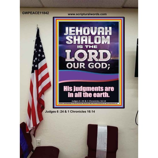 JEHOVAH SHALOM HIS JUDGEMENT ARE IN ALL THE EARTH  Custom Art Work  GWPEACE11842  