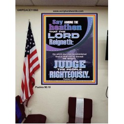 THE LORD IS A RIGHTEOUS JUDGE  Inspirational Bible Verses Poster  GWPEACE11865  "12X14"