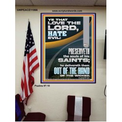 THE LORD PRESERVETH THE SOULS OF HIS SAINTS  Inspirational Bible Verse Poster  GWPEACE11866  "12X14"