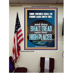 THINE ENEMIES SHALL BE FOUND LIARS UNTO THEE  Printable Bible Verses to Poster  GWPEACE11877  