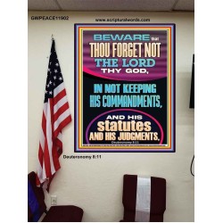 FORGET NOT THE LORD THY GOD KEEP HIS COMMANDMENTS AND STATUTES  Ultimate Power Poster  GWPEACE11902  "12X14"