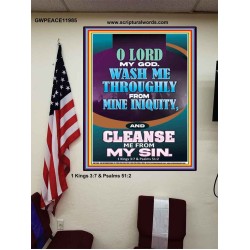 WASH ME THOROUGLY FROM MINE INIQUITY  Scriptural Verse Poster   GWPEACE11985  "12X14"