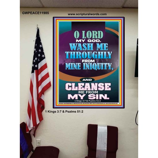 WASH ME THOROUGLY FROM MINE INIQUITY  Scriptural Verse Poster   GWPEACE11985  