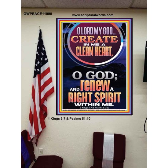 CREATE IN ME A CLEAN HEART  Scriptural Poster Signs  GWPEACE11990  