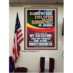 DELIVER ME FROM BLOODGUILTINESS O LORD MY GOD  Encouraging Bible Verse Poster  GWPEACE11992  "12X14"