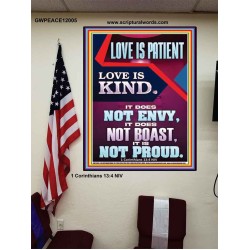 LOVE IS PATIENT AND KIND AND DOES NOT ENVY  Christian Paintings  GWPEACE12005  "12X14"