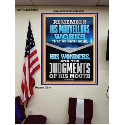 REMEMBER HIS MARVELLOUS WORKS  Christian Wall Décor  GWPEACE12186  "12X14"