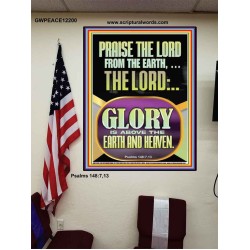 PRAISE THE LORD FROM THE EARTH  Contemporary Christian Paintings Poster  GWPEACE12200  "12X14"