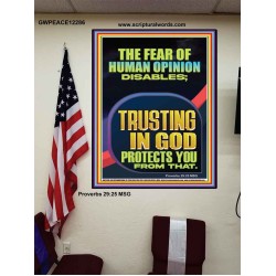 TRUSTING IN GOD PROTECTS YOU  Scriptural Décor  GWPEACE12286  "12X14"