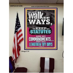 WALK IN MY WAYS AND KEEP MY COMMANDMENTS  Wall & Art Décor  GWPEACE12296  "12X14"