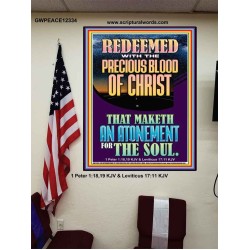 REDEEMED WITH THE PRECIOUS BLOOD OF CHRIST  Custom Wall Décor  GWPEACE12334  "12X14"