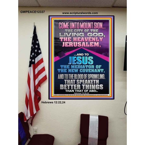 MOUNT SION THE HEAVENLY JERUSALEM  Unique Bible Verse Poster  GWPEACE12337  