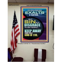 GODLINESS EXALTS A NATION SIN IS A DISGRACE  Custom Inspiration Scriptural Art Poster  GWPEACE12341  "12X14"