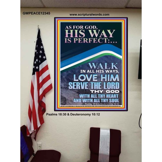 WALK IN ALL HIS WAYS LOVE HIM SERVE THE LORD THY GOD  Unique Bible Verse Poster  GWPEACE12345  