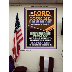 THE LORD DREW ME OUT OF MANY WATERS  New Wall Décor  GWPEACE12346  "12X14"