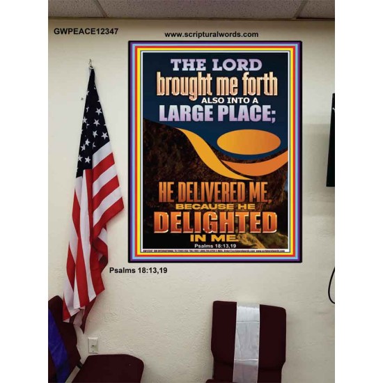 THE LORD BROUGHT ME FORTH INTO A LARGE PLACE  Art & Décor Poster  GWPEACE12347  