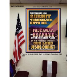 STRANGERS SHALL SUBMIT THEMSELVES UNTO ME  Bible Verse for Home Poster  GWPEACE12352  "12X14"