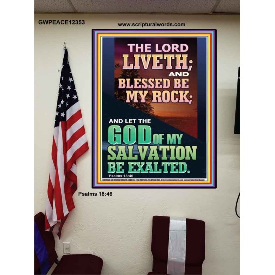 BLESSED BE MY ROCK GOD OF MY SALVATION  Bible Verse for Home Poster  GWPEACE12353  