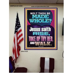 RISE TAKE UP THY BED AND WALK  Bible Verse Poster Art  GWPEACE12383  "12X14"