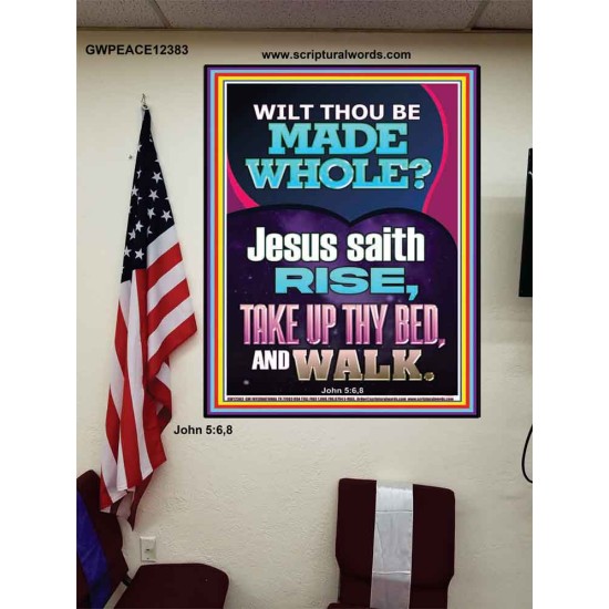 RISE TAKE UP THY BED AND WALK  Bible Verse Poster Art  GWPEACE12383  