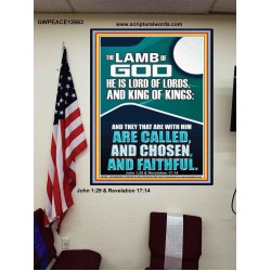 THE LAMB OF GOD LORD OF LORDS KING OF KINGS  Unique Power Bible Poster  GWPEACE12663  "12X14"