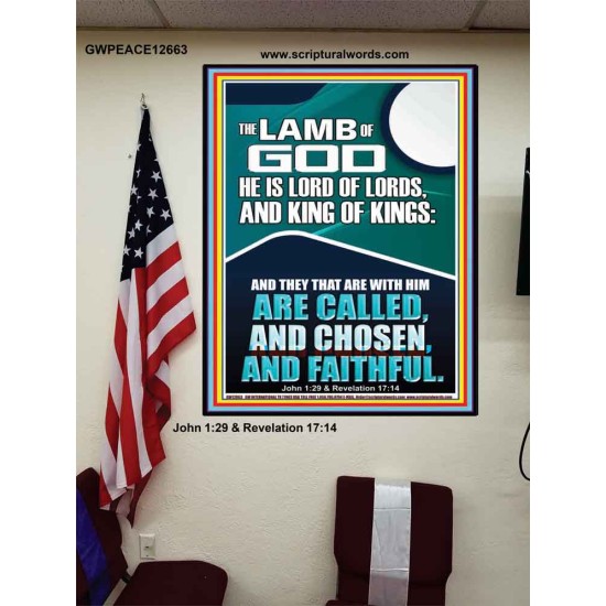 THE LAMB OF GOD LORD OF LORDS KING OF KINGS  Unique Power Bible Poster  GWPEACE12663  